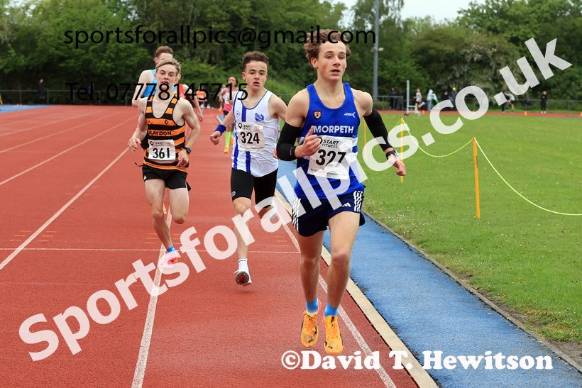 1500 metres, 2026 North Eastern Track and Field Champs, Shildon, County Durham. Photo: David T. Hewitson/Sports for All Pics